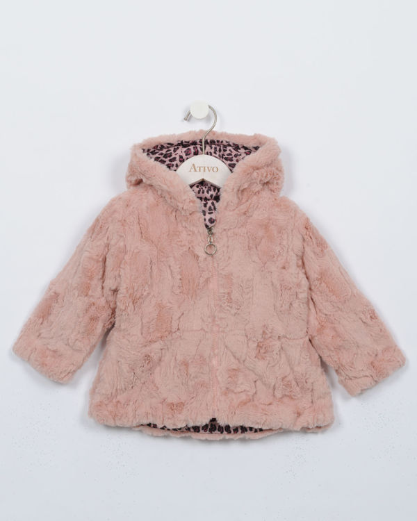 Picture of BS35208-GIRLS HOODED CLASSIC JACKET FUR AND REVERSIBLE